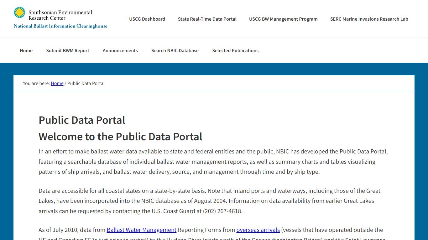 Public Data Portal - nbic.si.edu